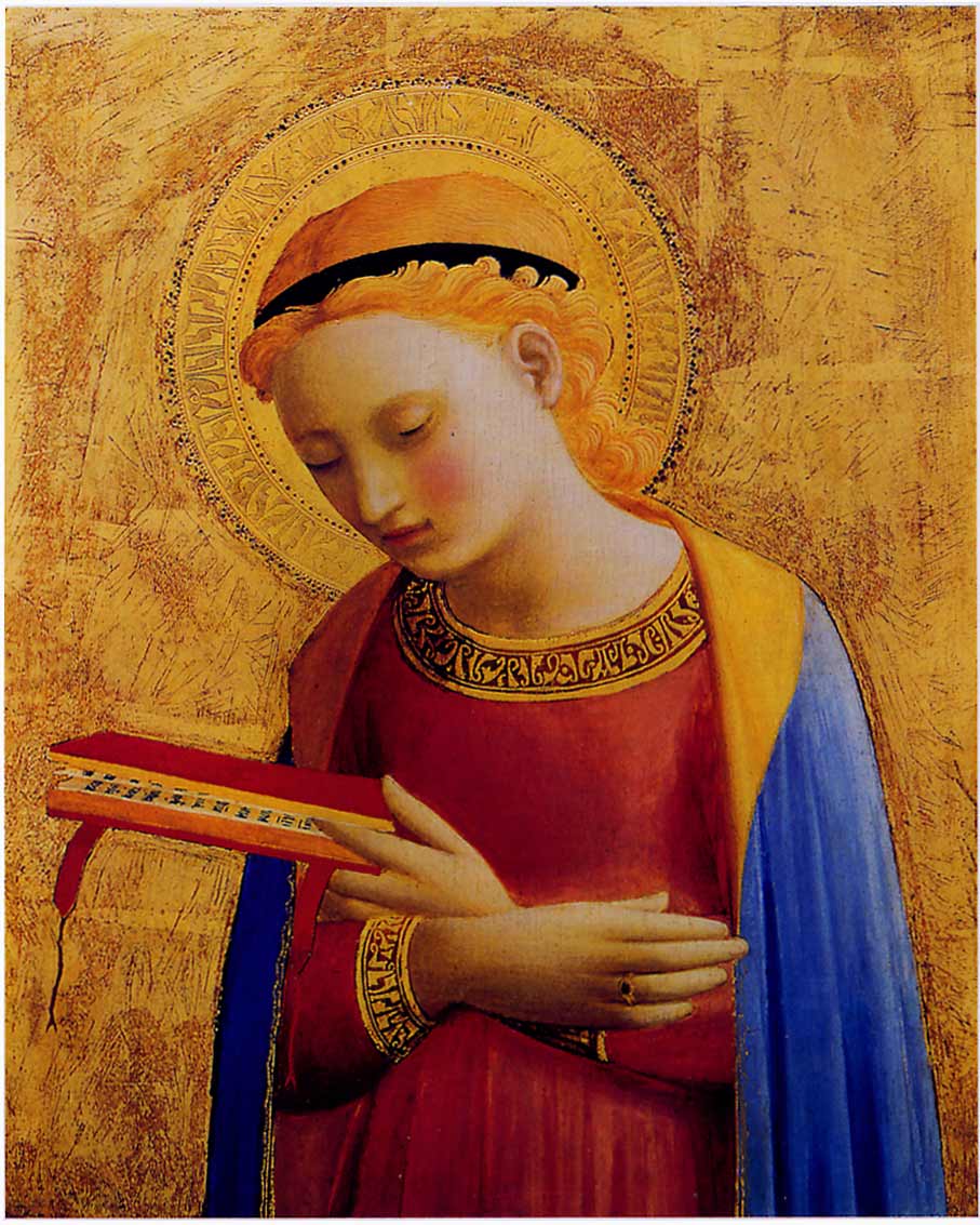 Madonna di Beato Angelico in un dettaglio. Opera del Museo americano di Detroit