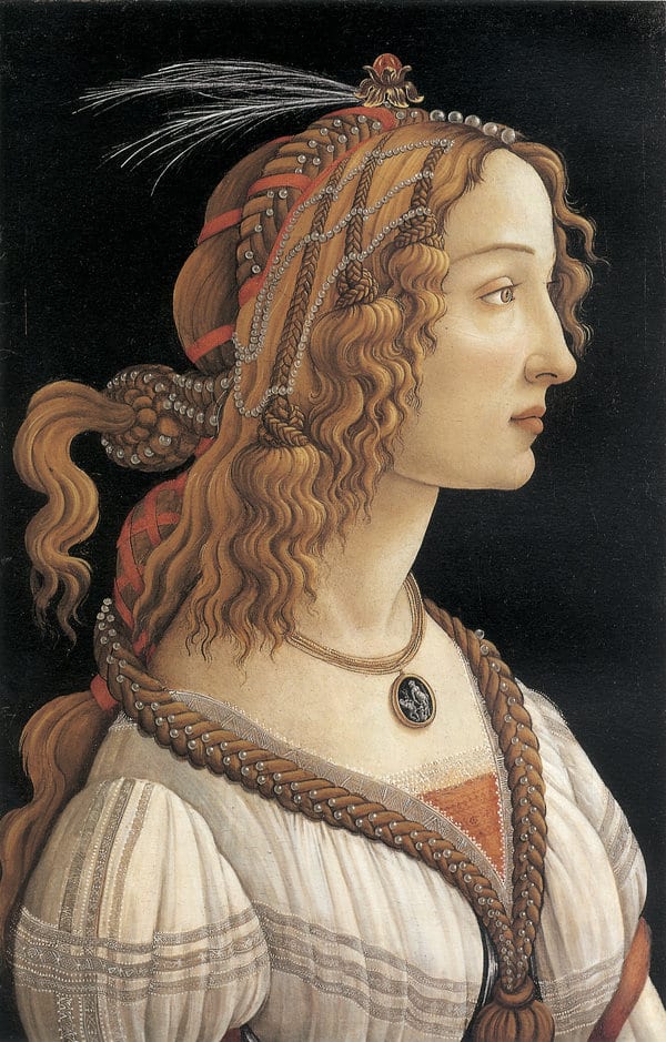 Ritratto di Sandro Botticelli, tipica bellezza fiorentina del Rinascimento